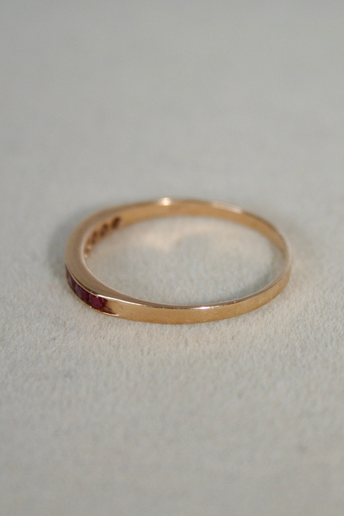 Dainty 14K Natural Ruby Stacking Band