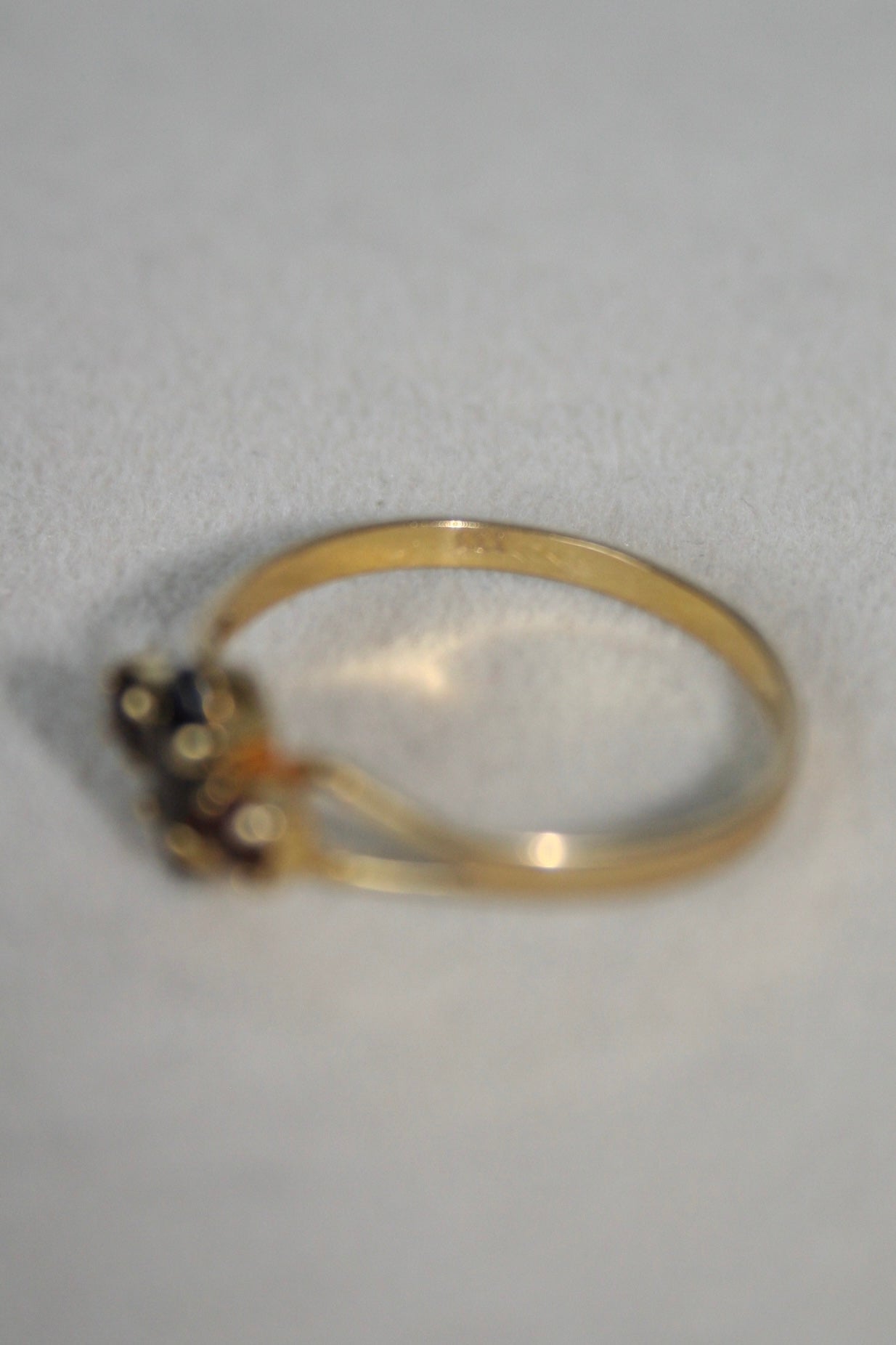 Estate 8K Gold Ring with Deep Red Garnets