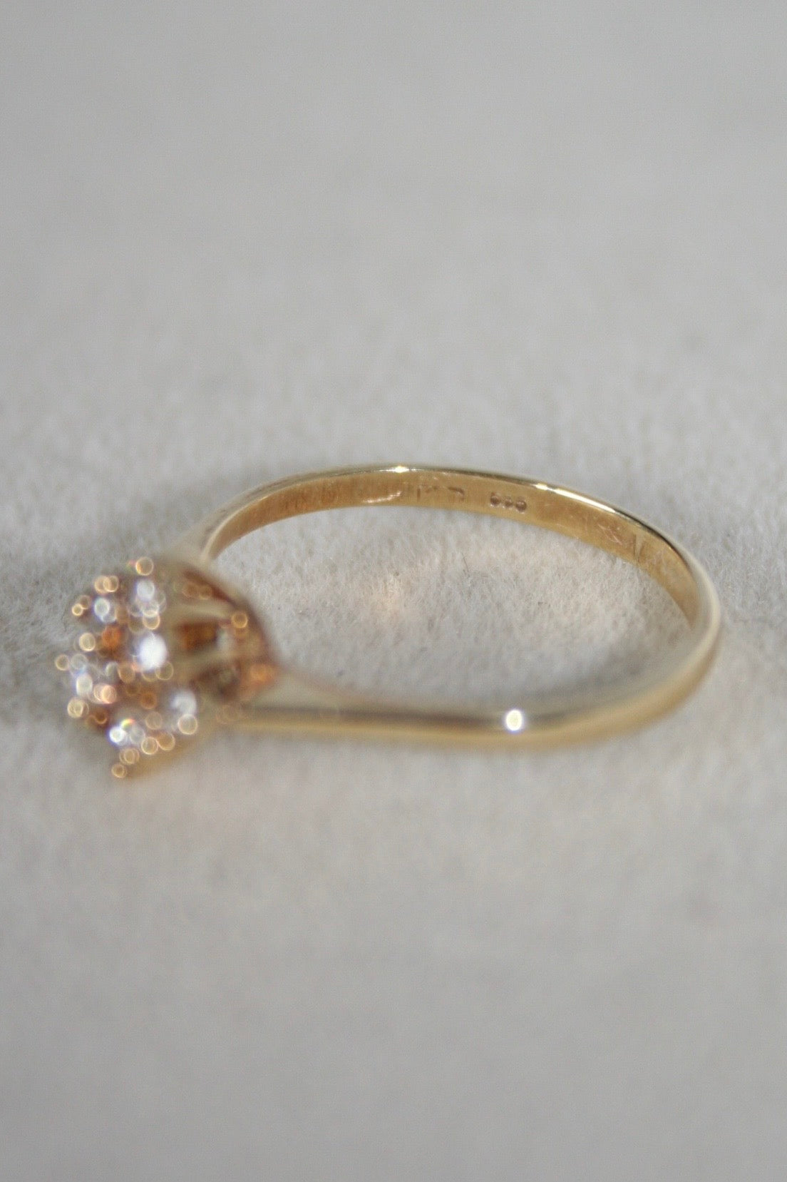 Vintage Diamond Flower Ring in 14k Gold