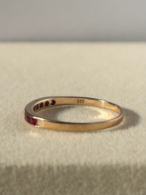 Dainty 14K Natural Ruby Stacking Band