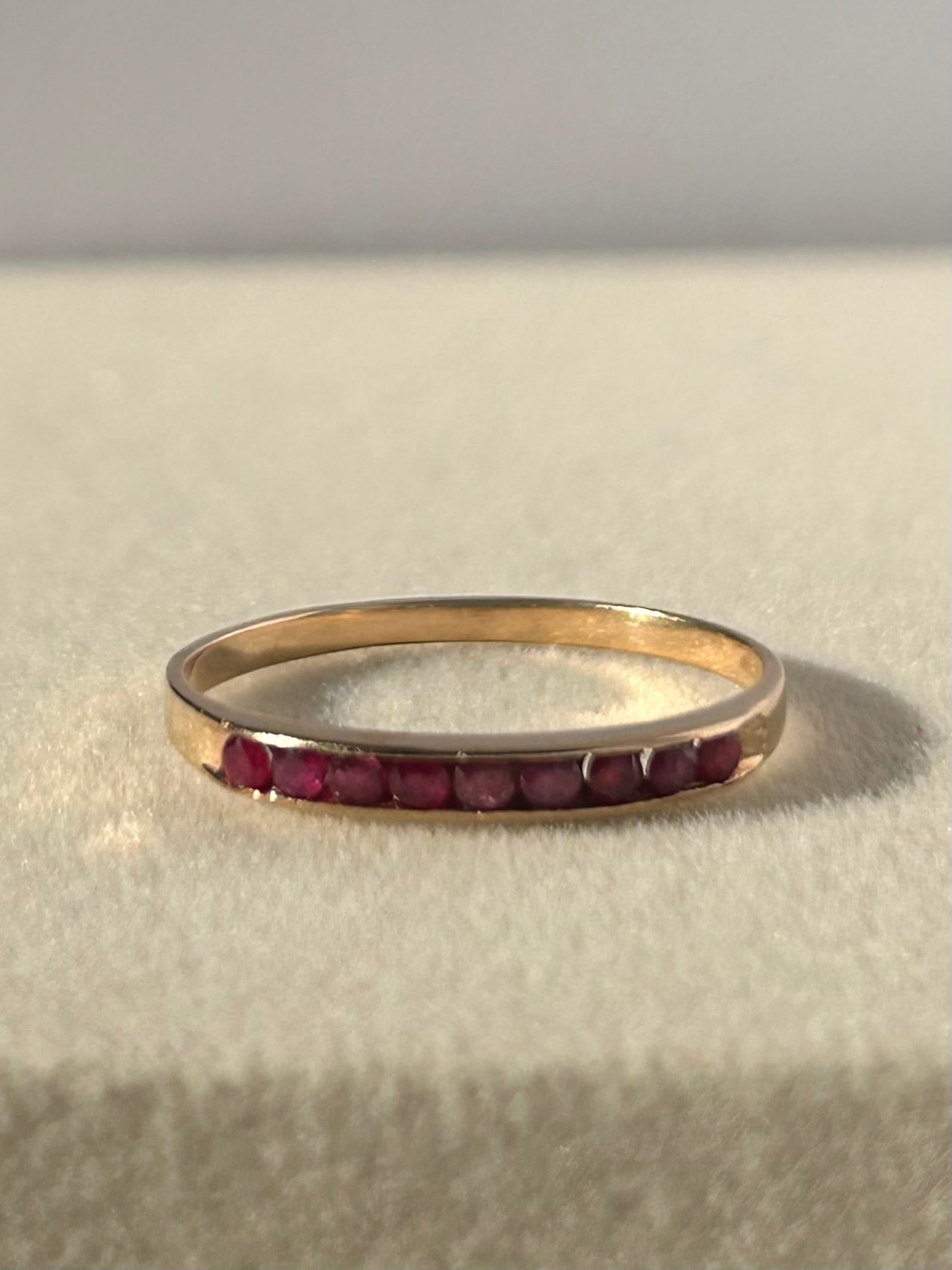 Dainty 14K Natural Ruby Stacking Band