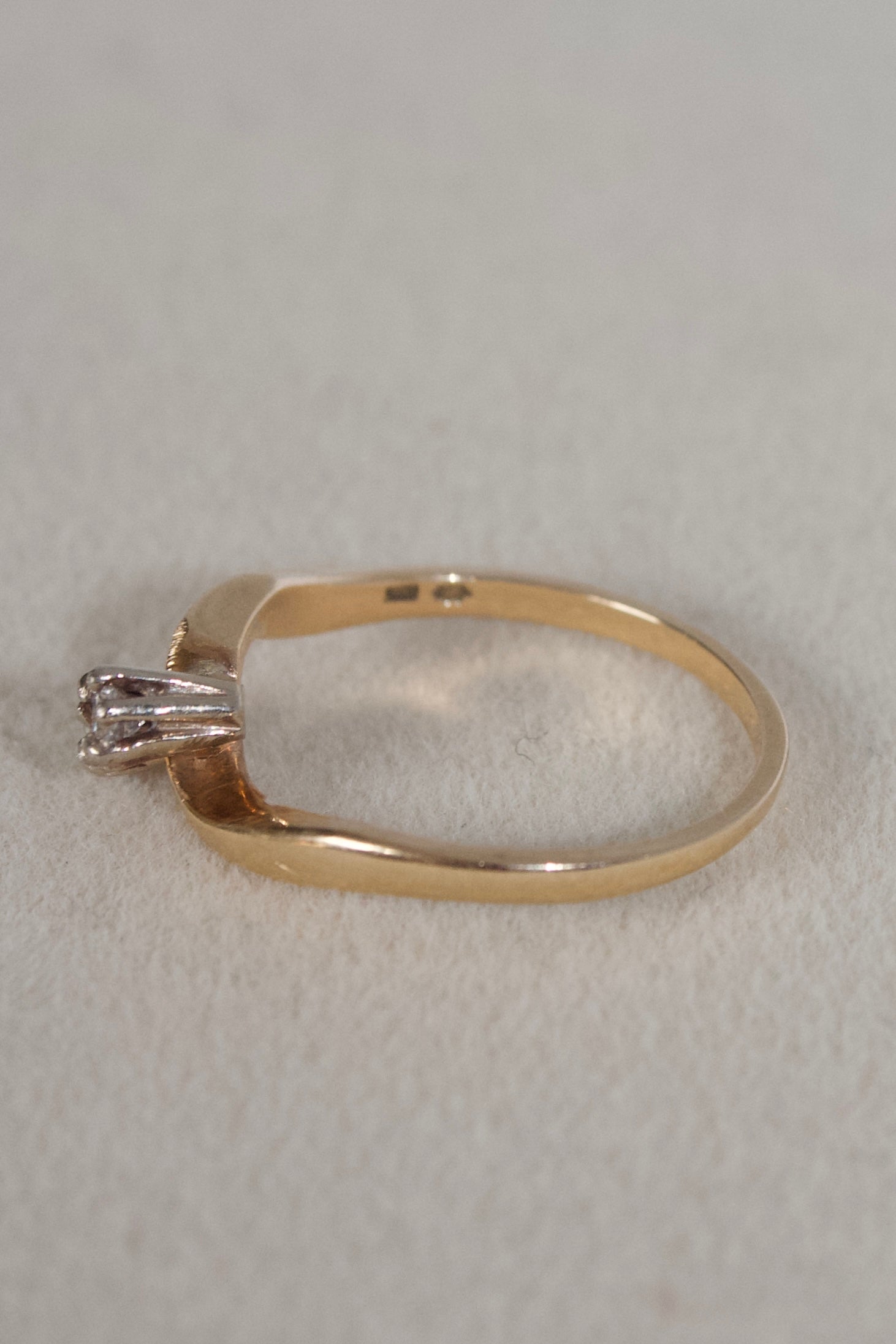 Vintage Toi et Moi Ring in 14k Gold with Diamonds