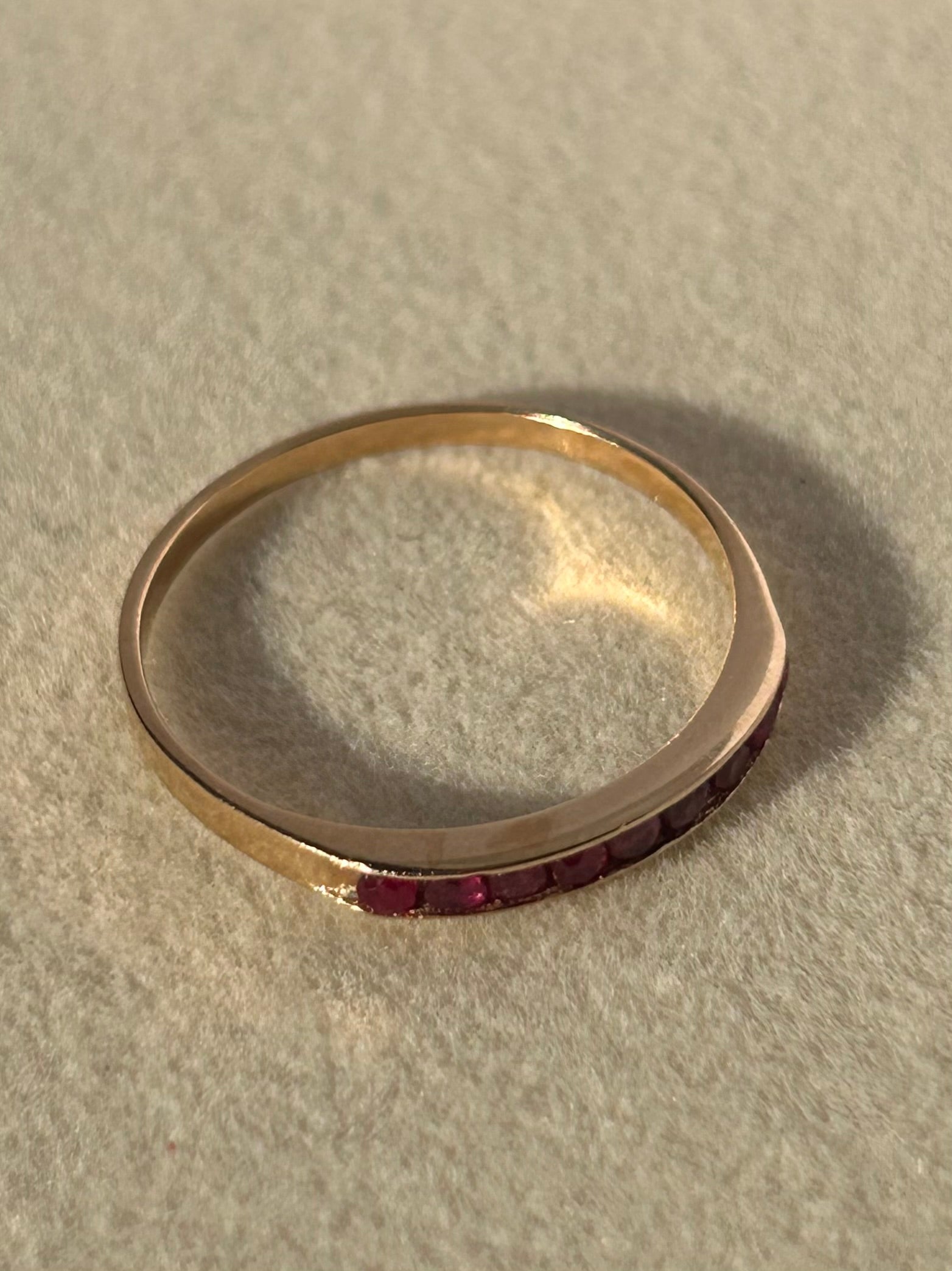 Dainty 14K Natural Ruby Stacking Band