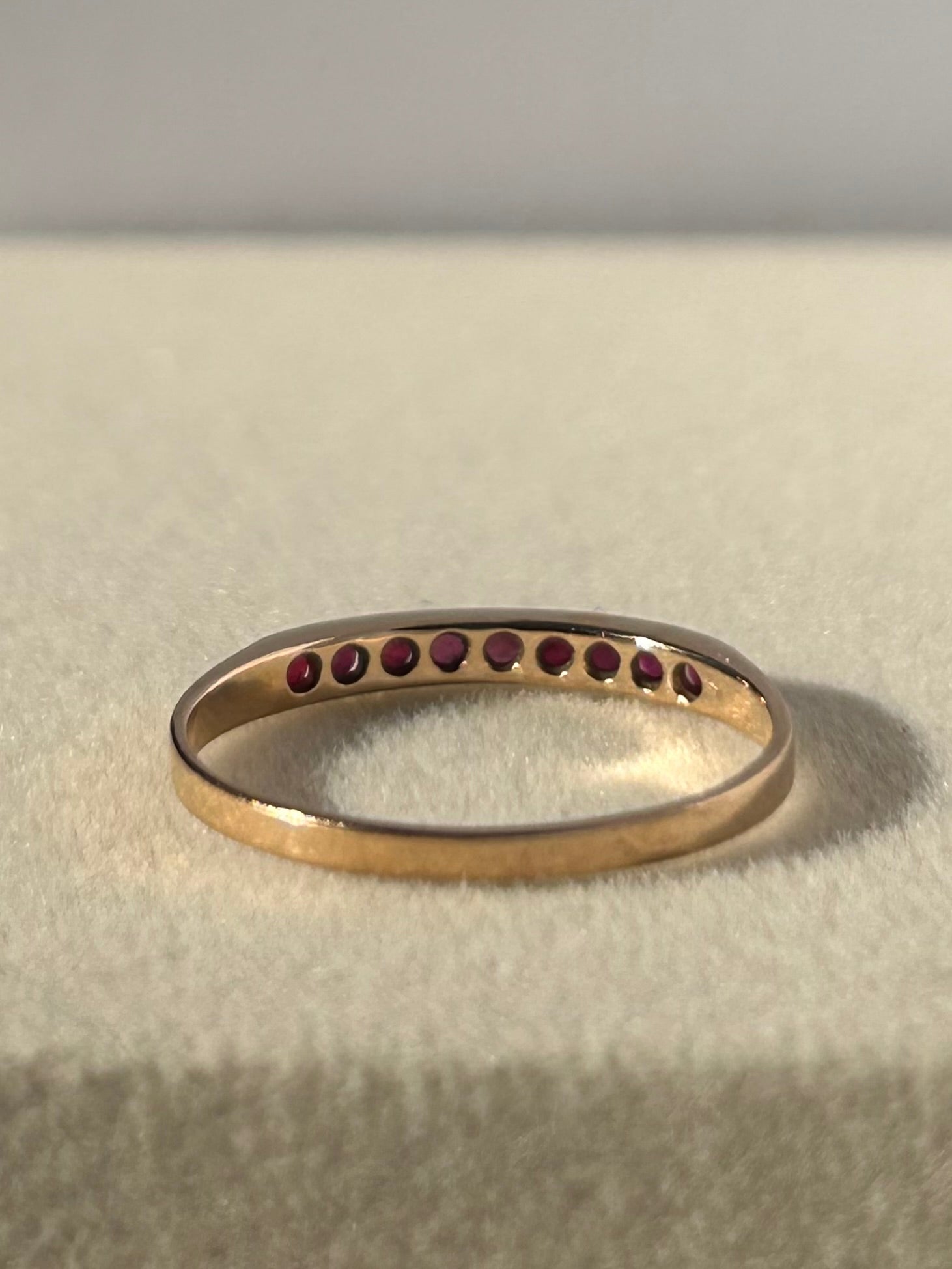 Dainty 14K Natural Ruby Stacking Band