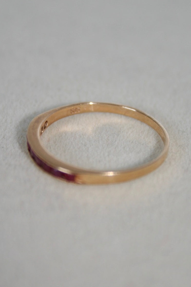Dainty 14K Natural Ruby Stacking Band