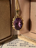 Elegant Vintage 8K Gold Amethyst Pendant