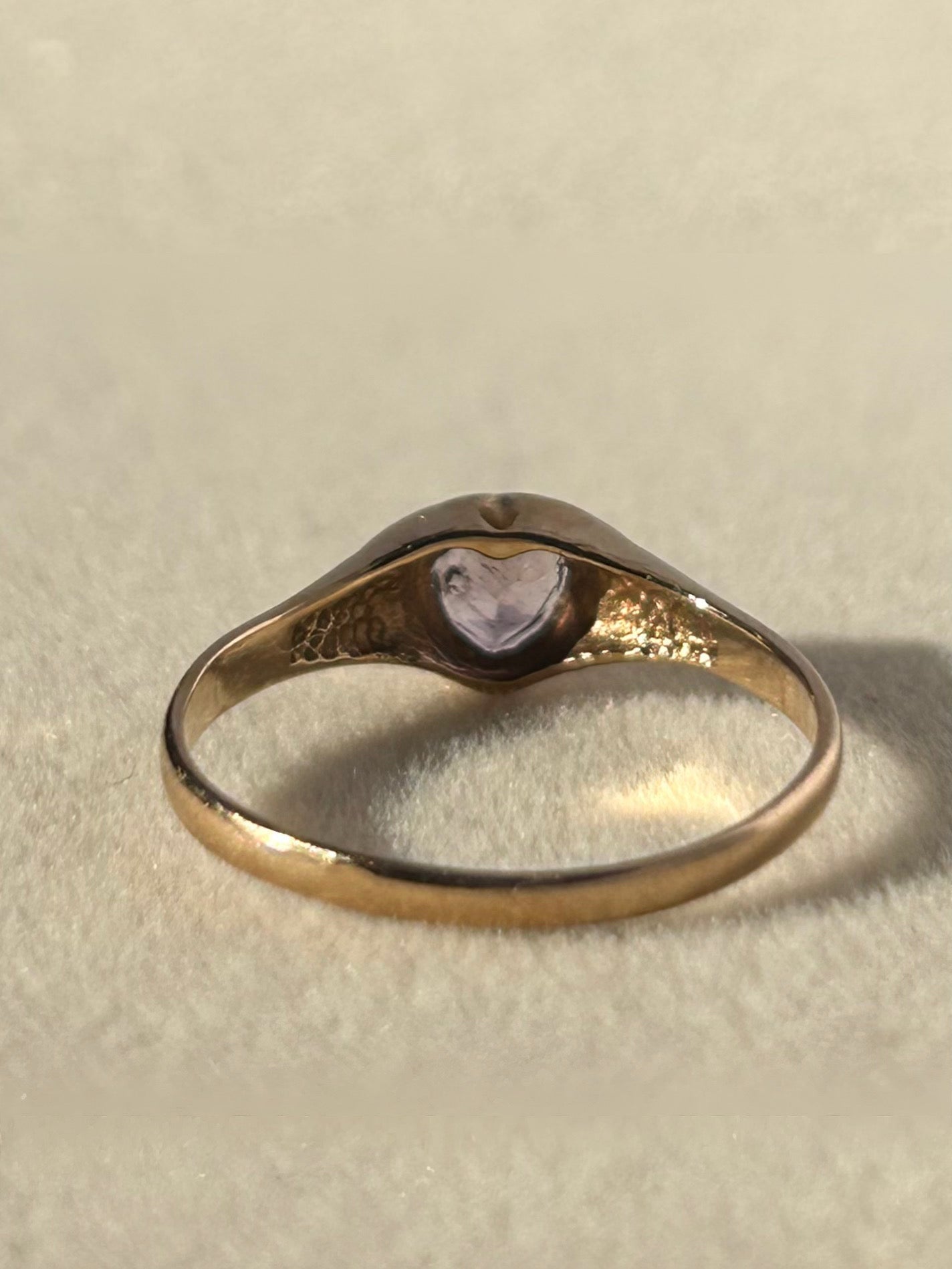 Whymsical Heart-Shaped 8K Golden Amethyst Ring