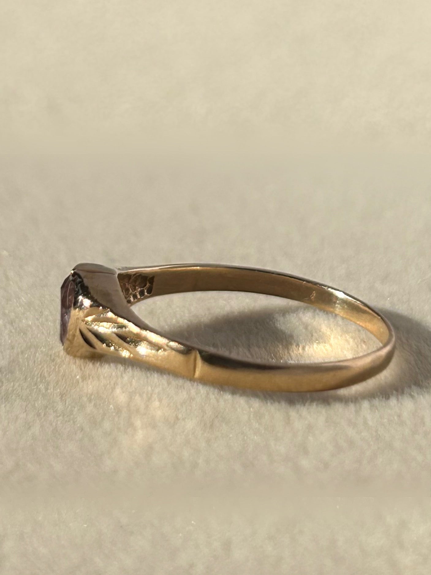 Whymsical Heart-Shaped 8K Golden Amethyst Ring