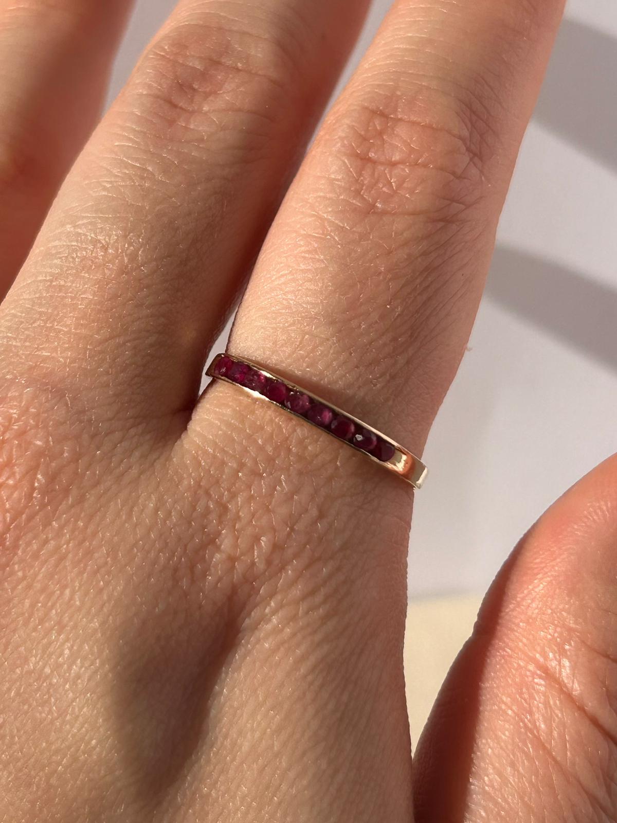 Dainty 14K Natural Ruby Stacking Band